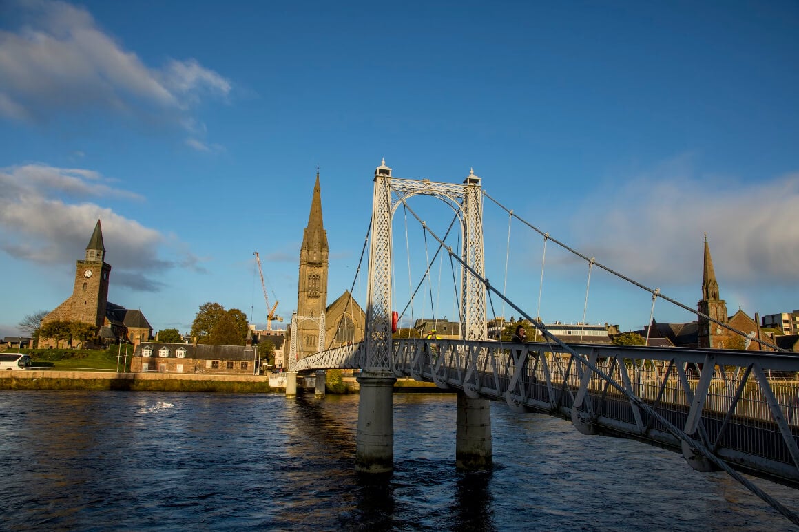 Bridge over one of Inverness' many rivers