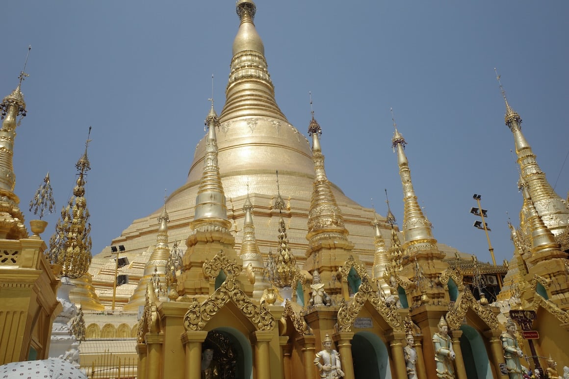 The magnificent Shwedagon Pagoda in Yangon Myanmar.