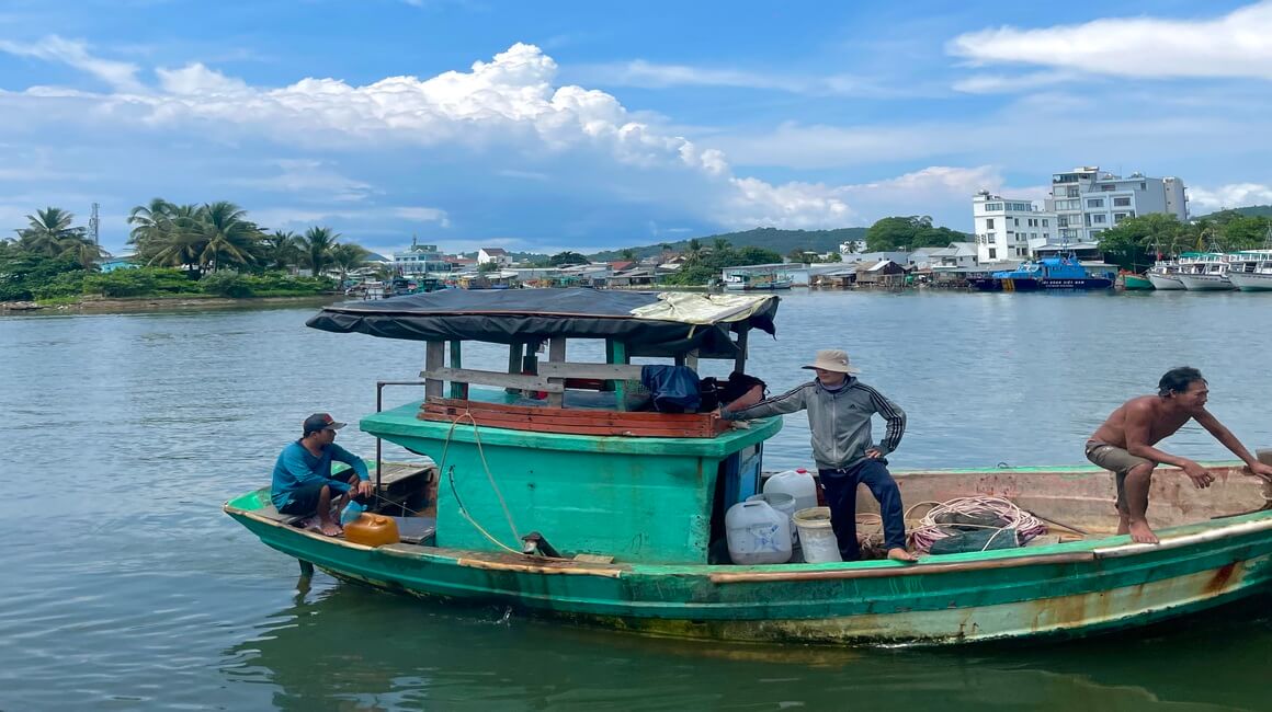 A local fisherman boat on the water in Phu Quoc