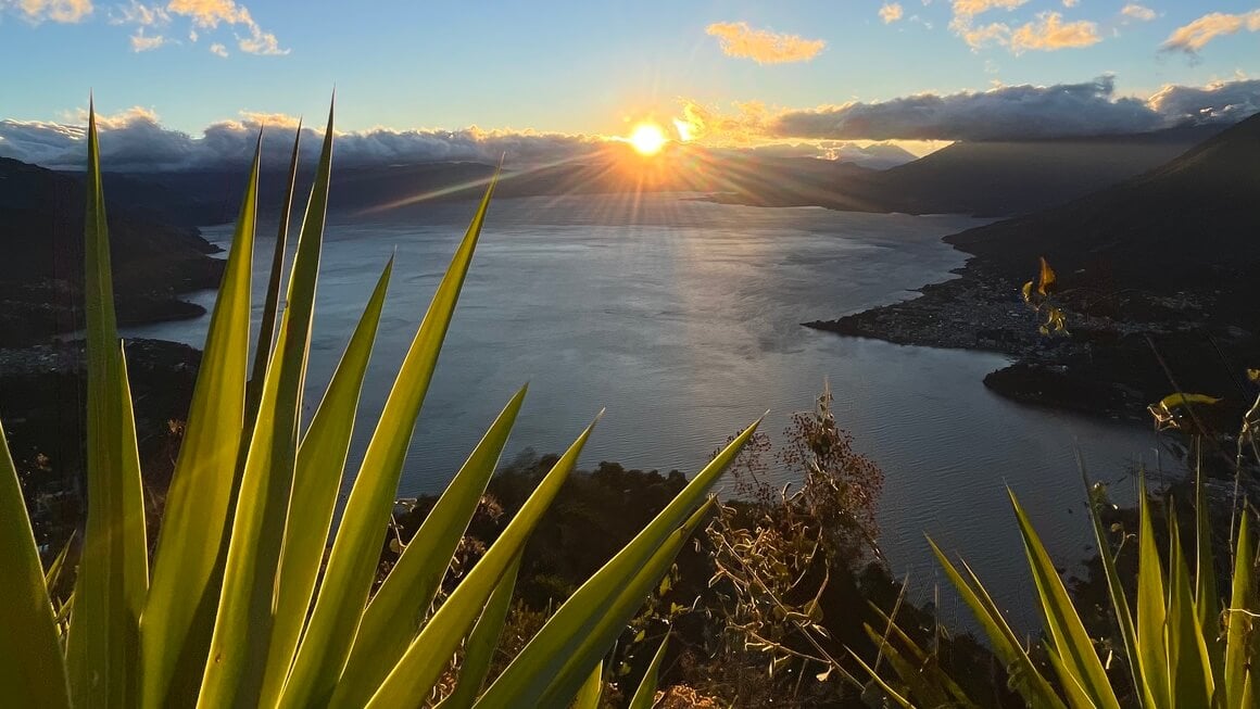 Sunrise over lake atitlan