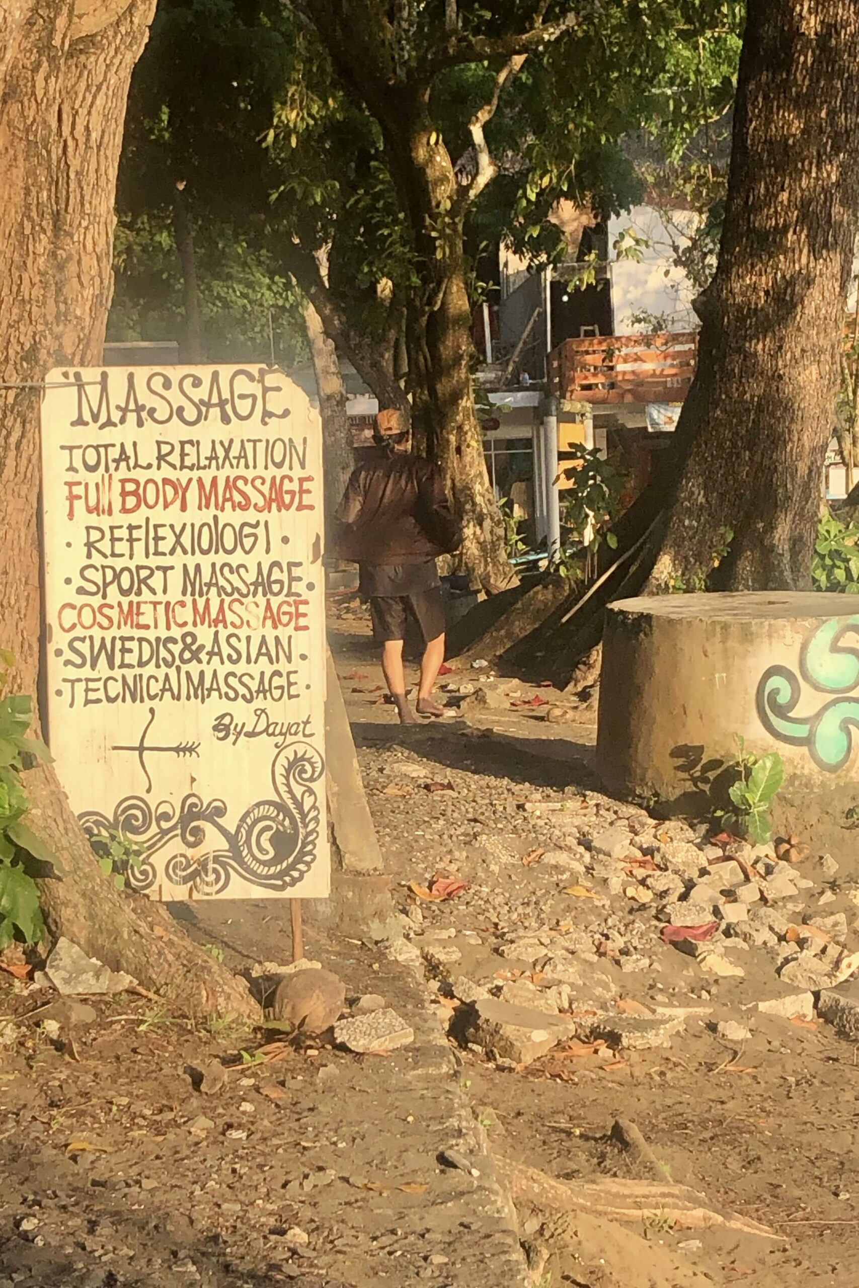 Dayat's massage advertisement in Batukaras, west Java, Indonesia