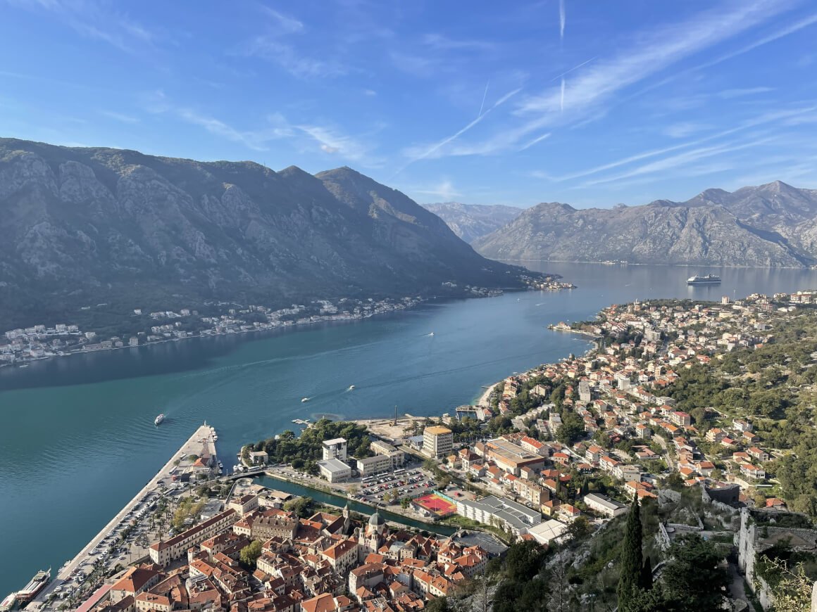 Kotor Fort Hike, view looking over boka bay