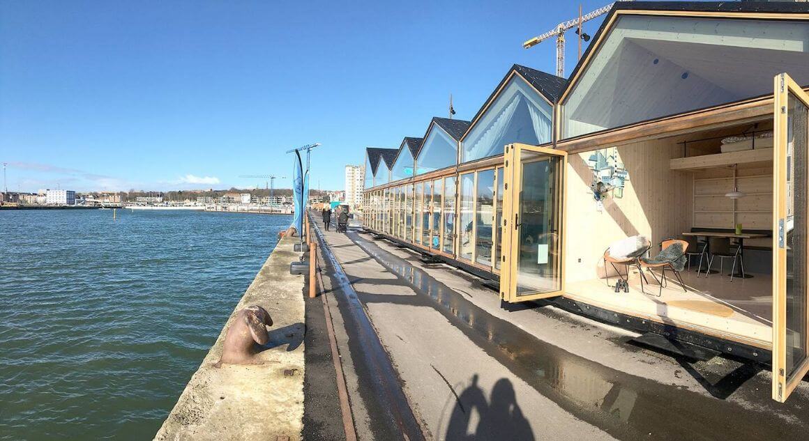 Bathhouse home on a harbour pier