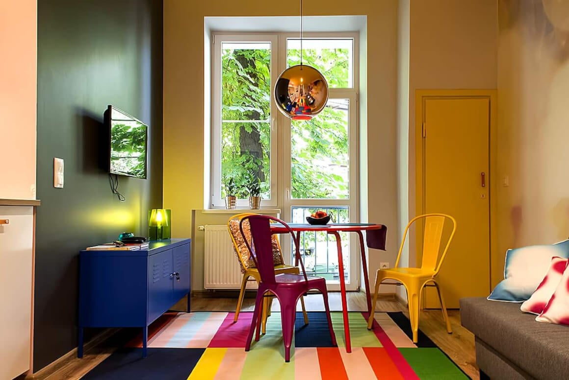 Colourful Studio with Balcony in Krakow, Poland