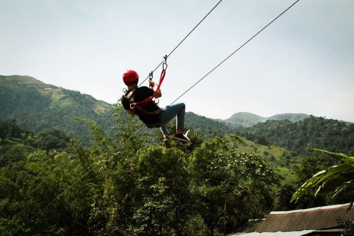 ziplining through Mount Kigali in Kigarama