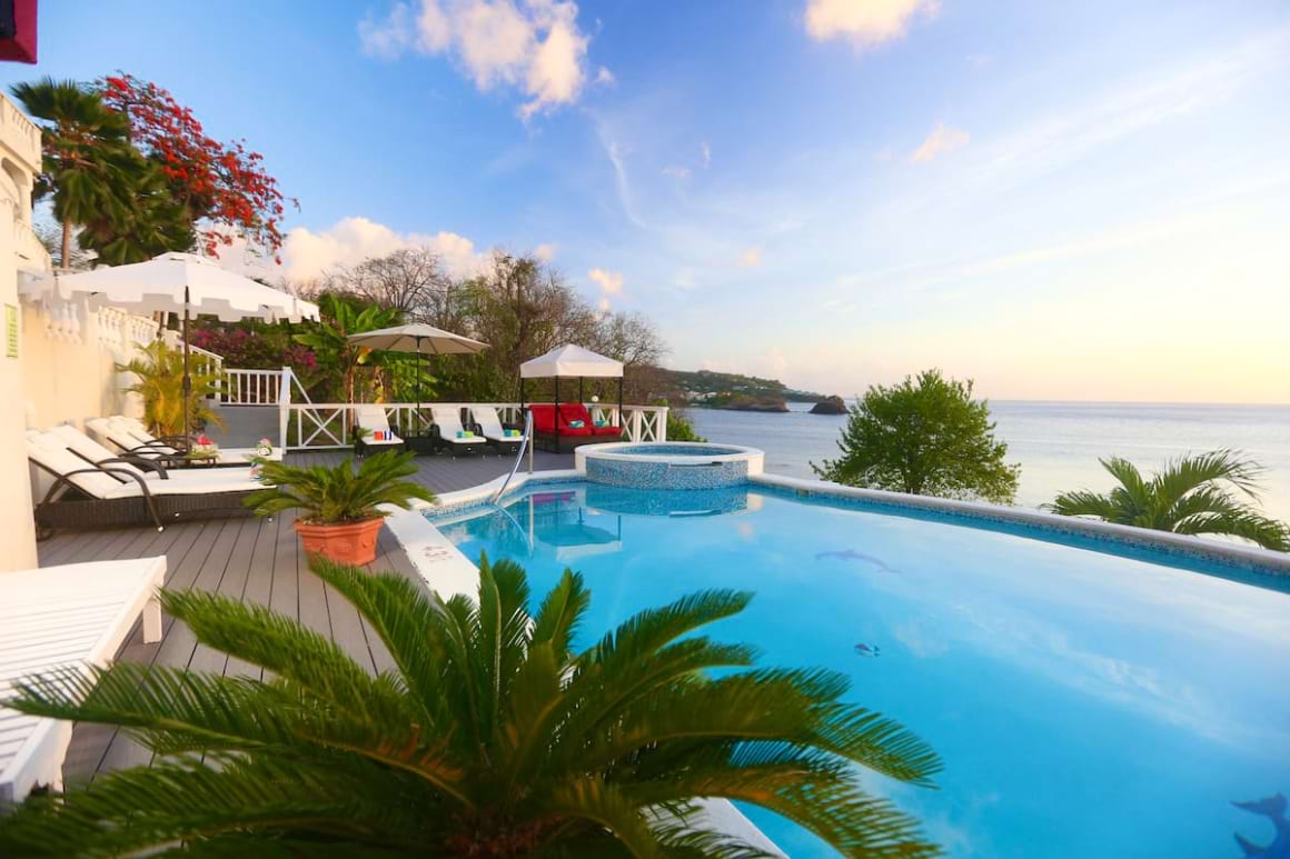 ocean front villa with pool and private beach st lucia