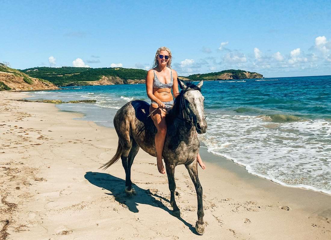 private beach horseback ride with sandy hoofs st lucia