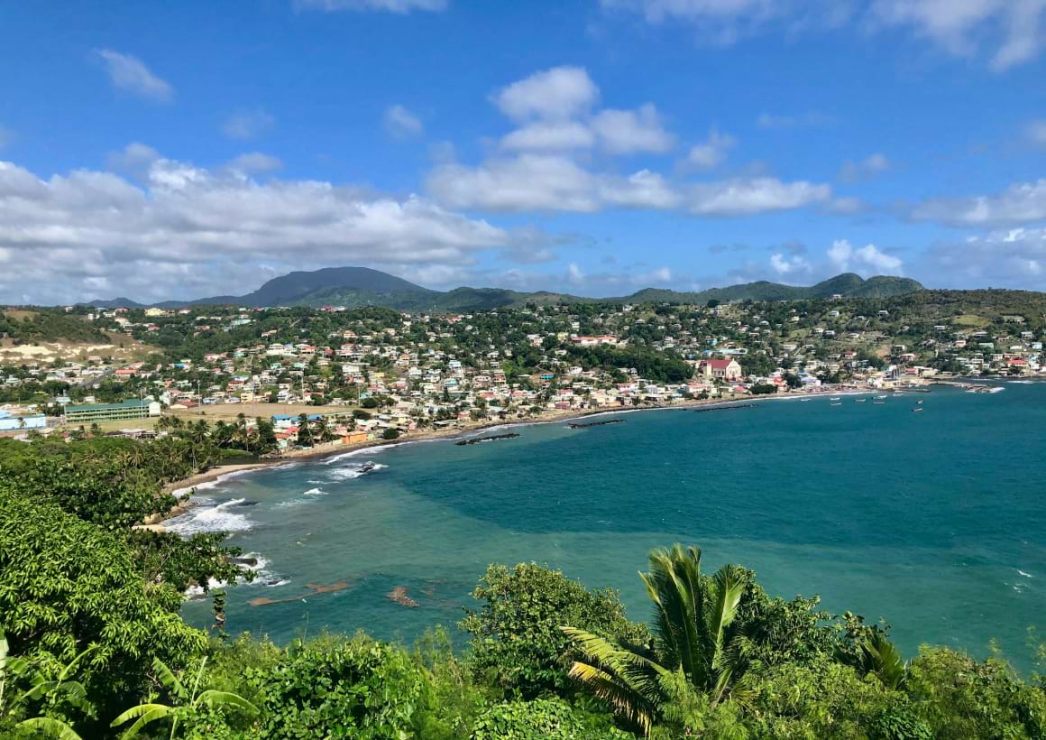 view looking over saint lucia east coast