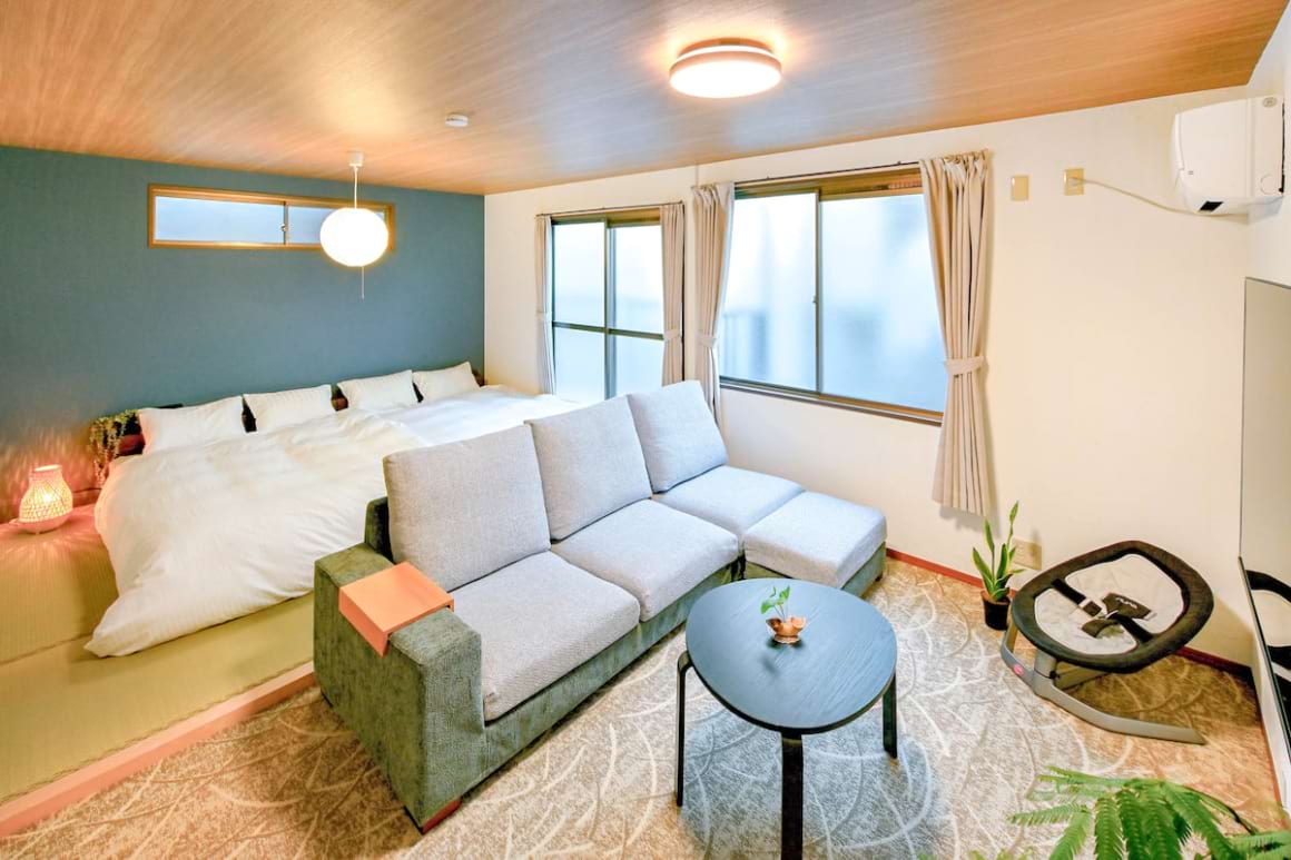 spacious two bed home with kids toys nagoya