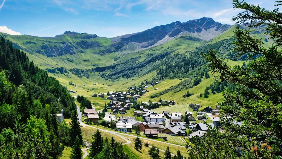 Liechtenstein malbun village valley