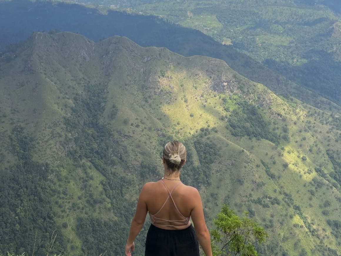 ella rock hike sri lanka mountain overlooking hill country