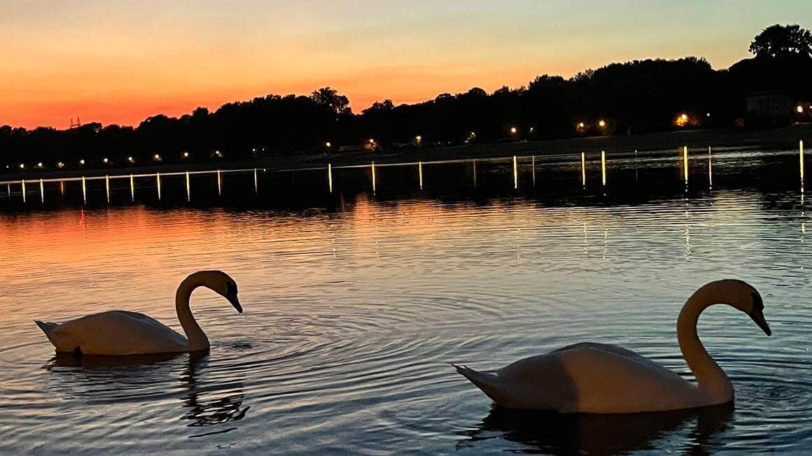 Ada Ciganlija at sunset