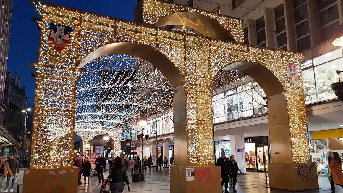 New Year decorations in Knez Mihailova Street, Belgrade