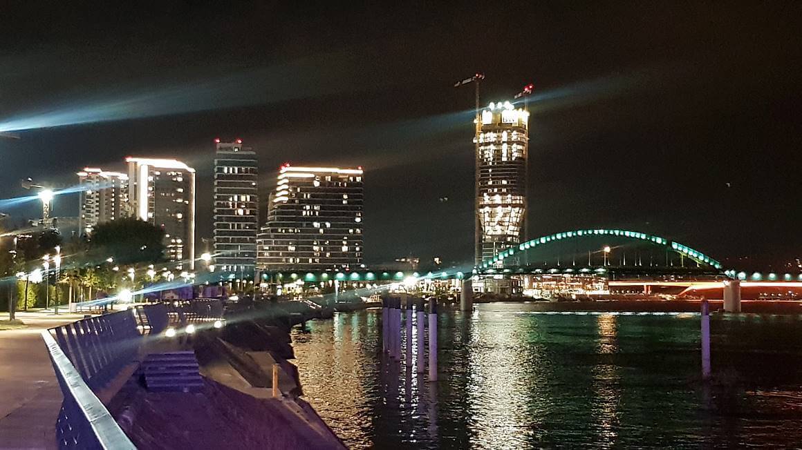 Belgrade Waterfront at night