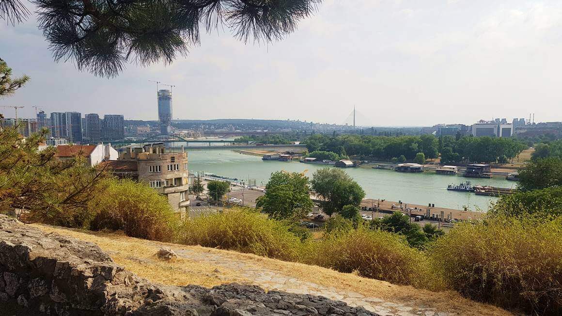 The view of Belgrade Waterfront from Kalemegdan