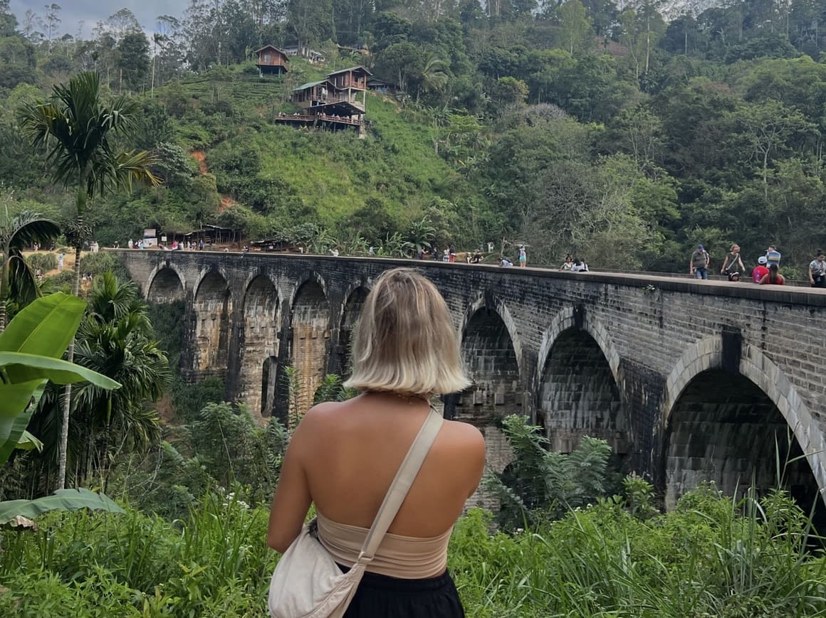 sri lanka ella nine arches bridge hill country jungle girl