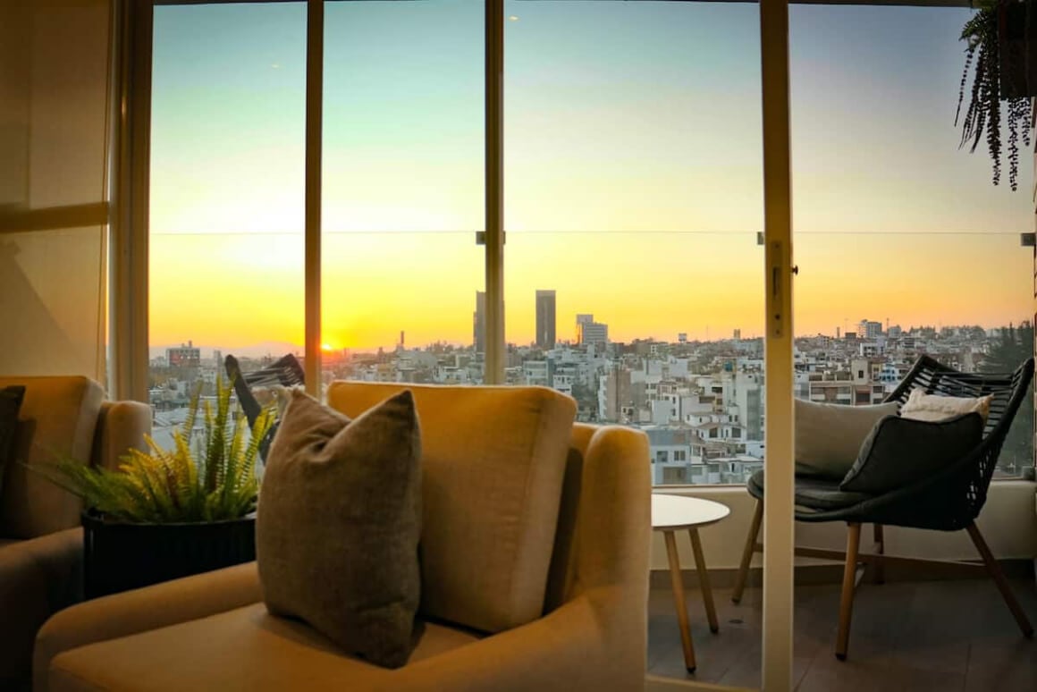 Relaxing balcony to the sunset over Cayma