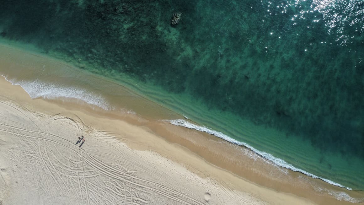 mexico baja beach drone shot water