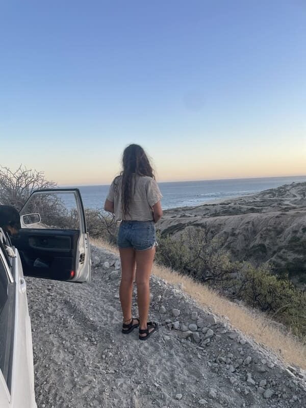 mexico baja sunset van life girl