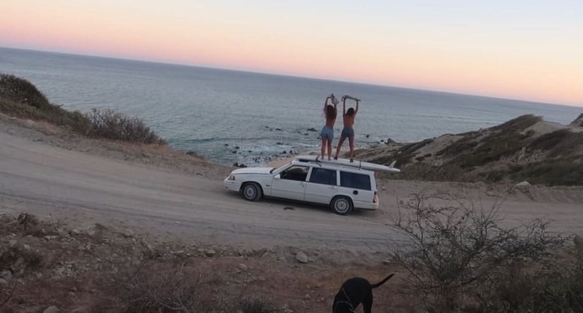 mexico baja van life sunset