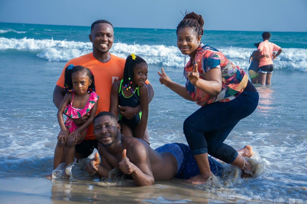 family beach