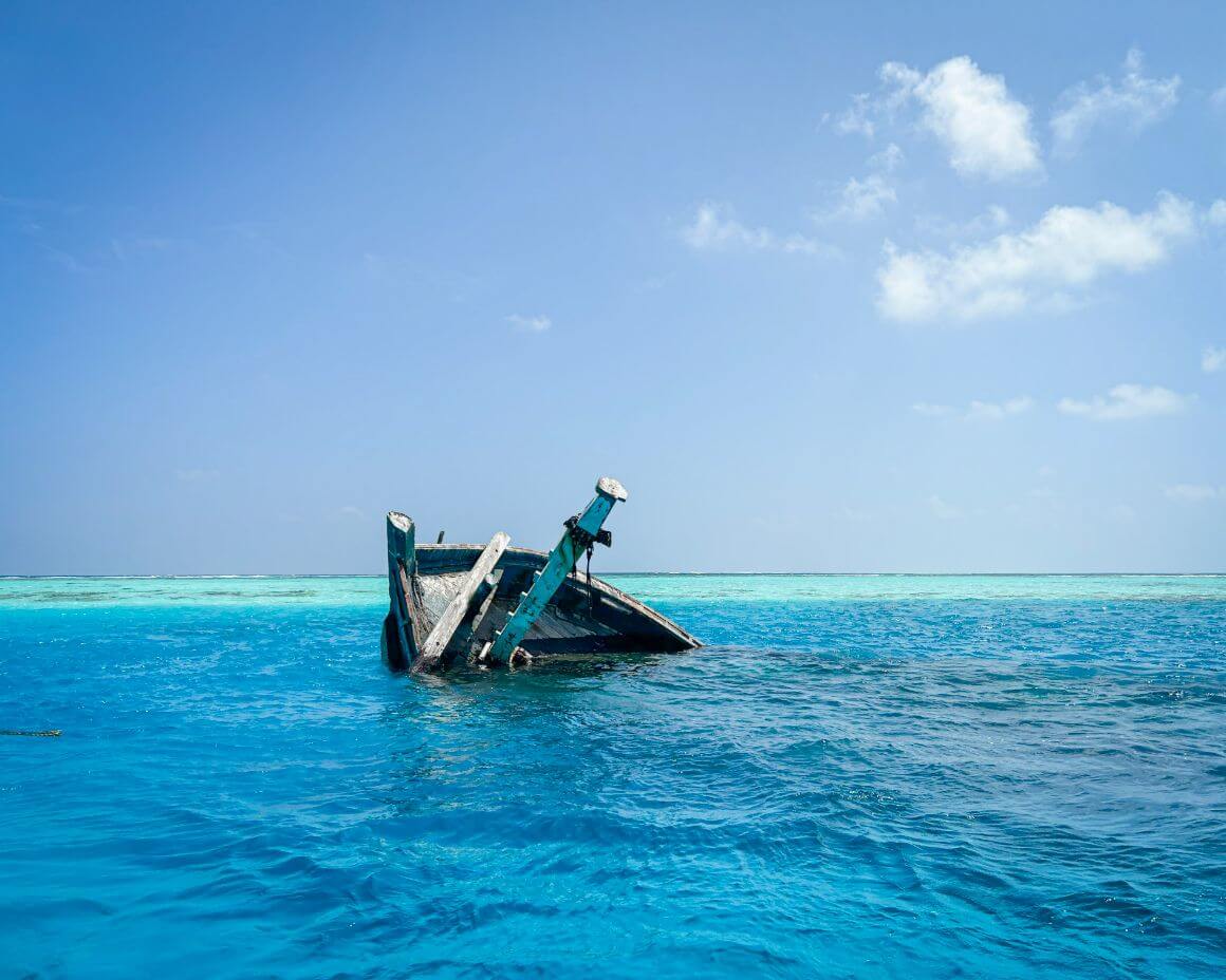 infamouse shipwreck at maafushi sea