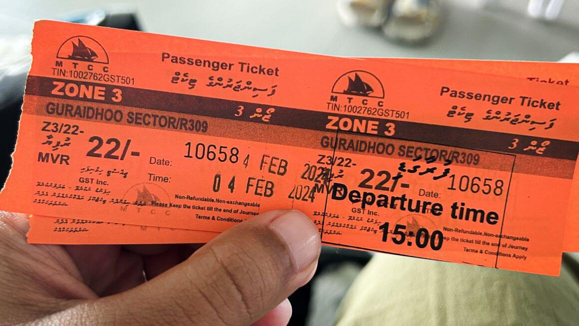 public ferry ride ticket