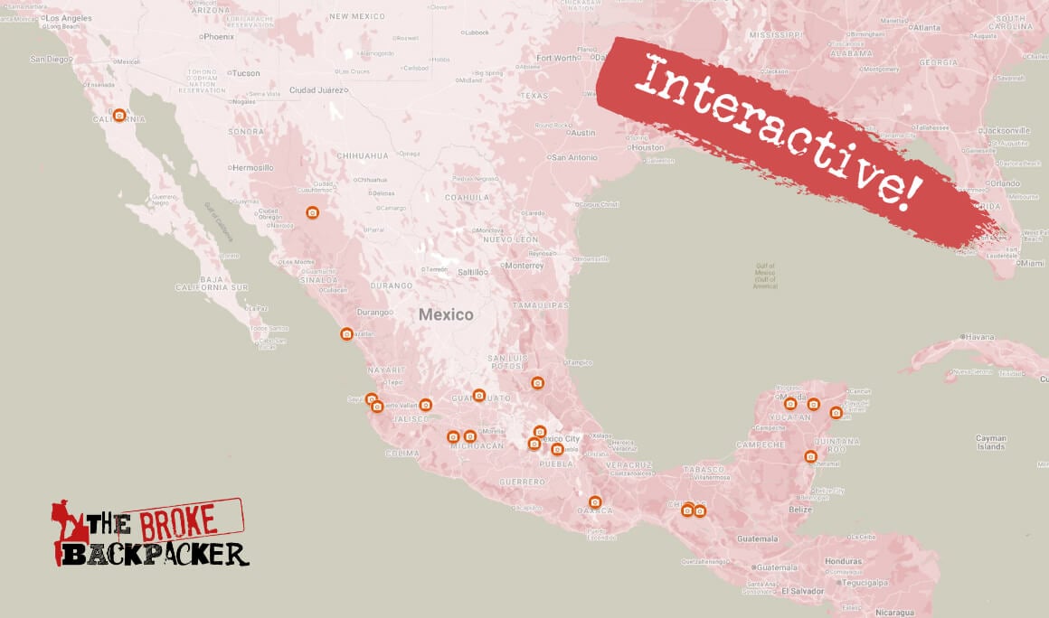 Things to Do in Mexico map