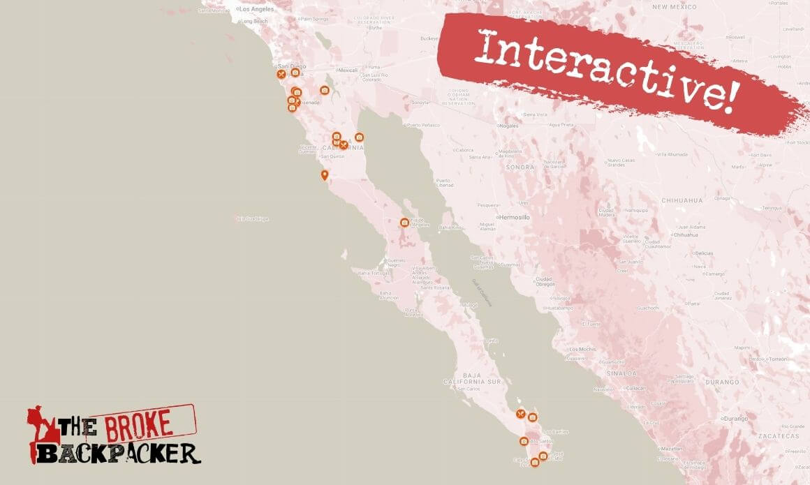 Things to Do in Baja California Map