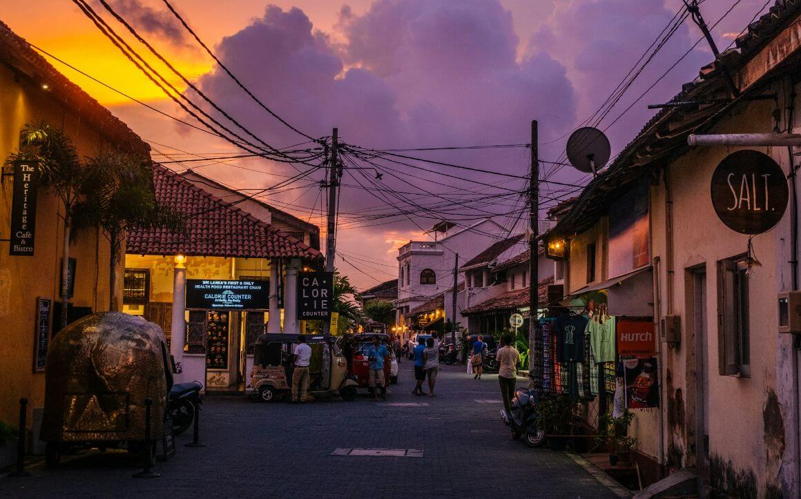galle dutch fort old town streets sunset
