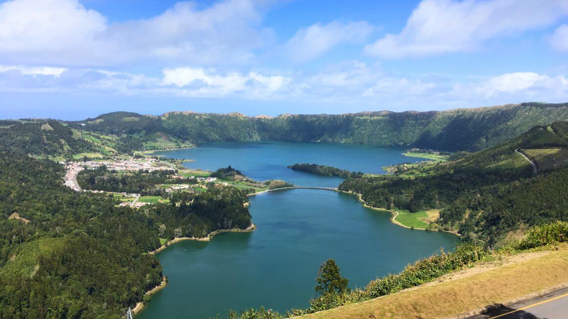 view over the lagoa das sete cidades in sao miguel, açores, portugal