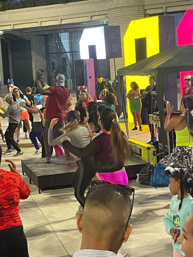 Locals dancing in Caracas, Venezuela at night.
