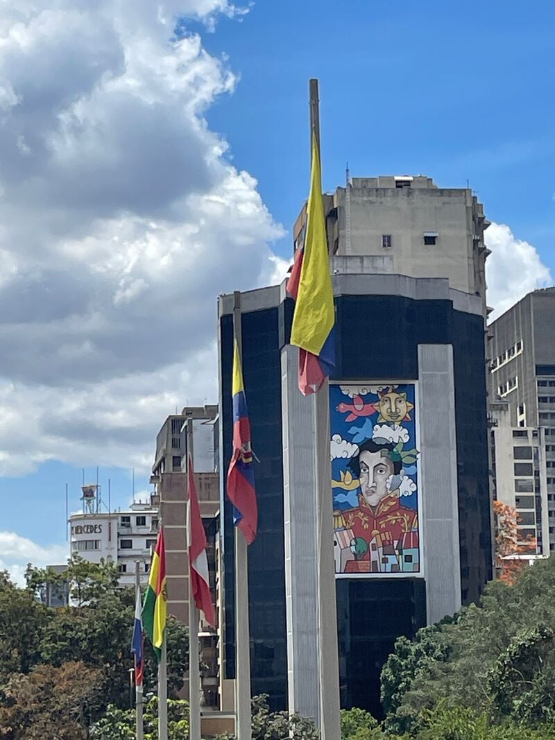 Simon Bolivar image in Caracas, Venezuela.
