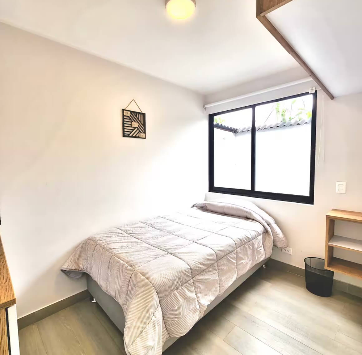 Minimalist mini apartment, kitchen, Oxapampa valley view