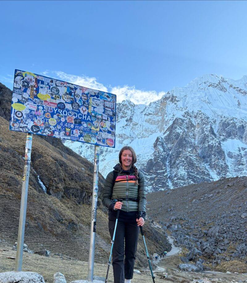 female traveler at Salkantay Trek