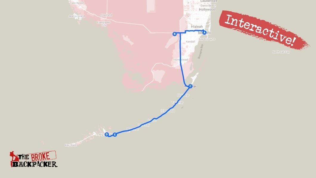 Miami to Key West Road Trip Route 3 The Backroads and Hidden Gems Journey map