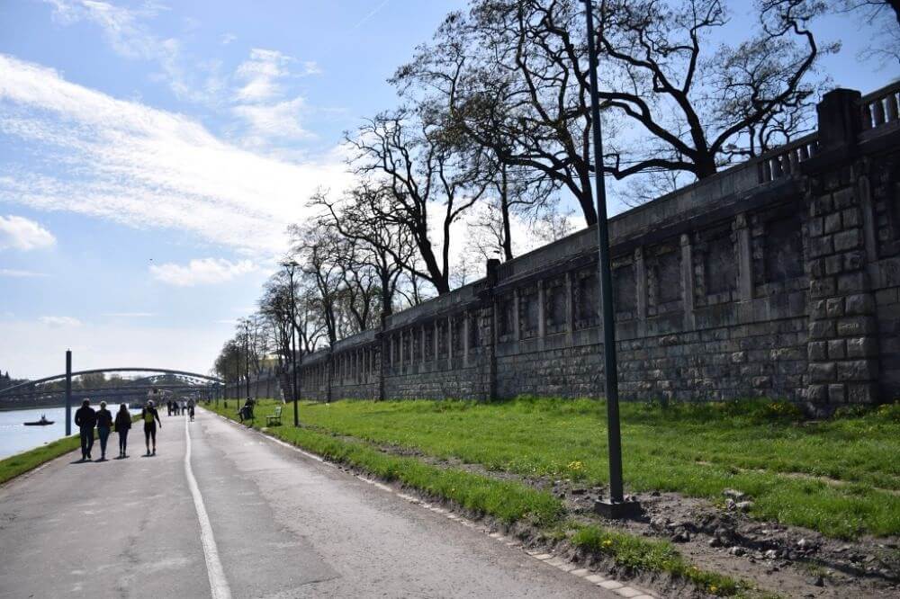 Walking along the river in Krakow