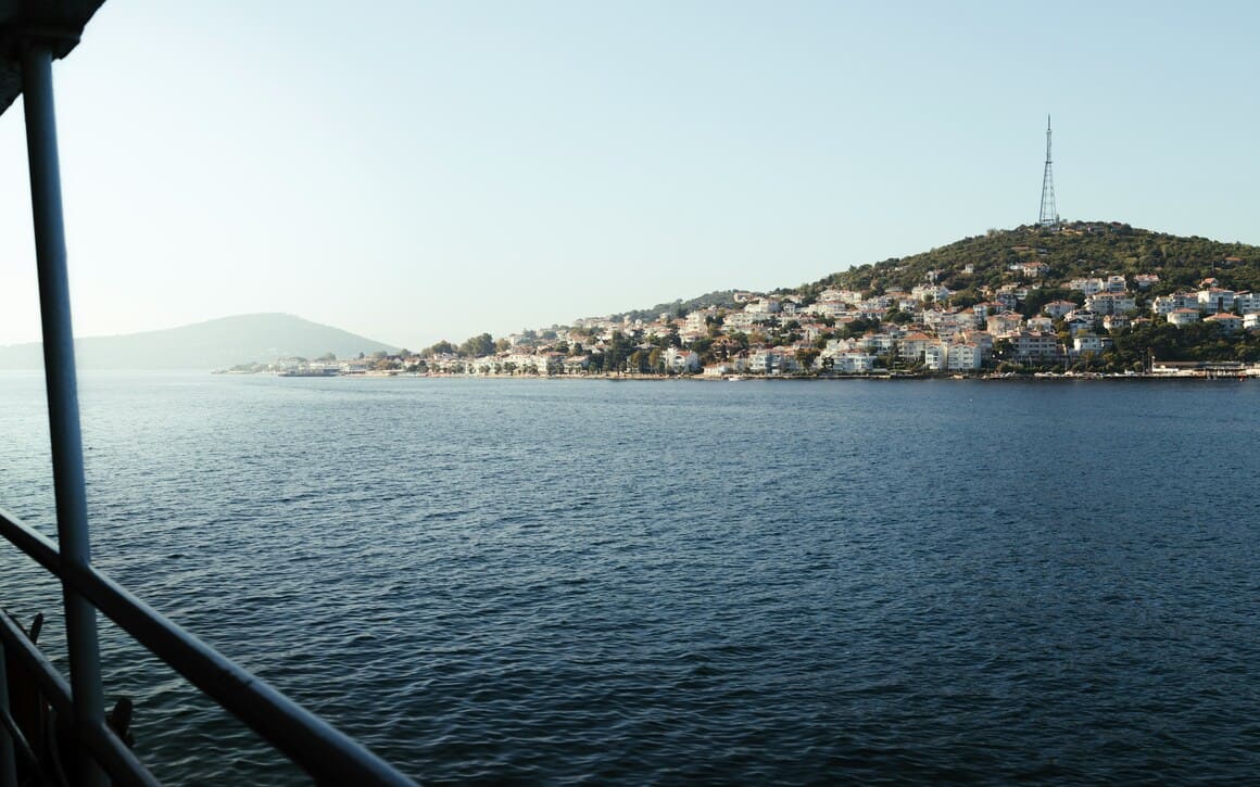 View from a boat approaching Prince's Island near Istanbul, Turkey