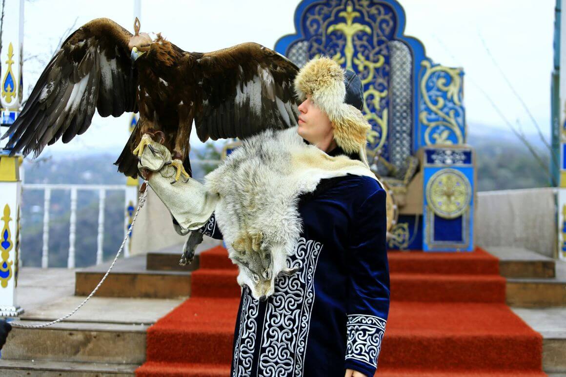 skilled falconers train golden eagles and other birds of prey