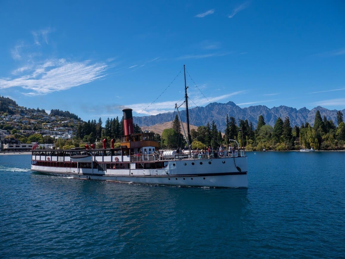 Earnslaw steamboat on Lake Wakatipu, Queenstown, Aotearoa, New Zealand