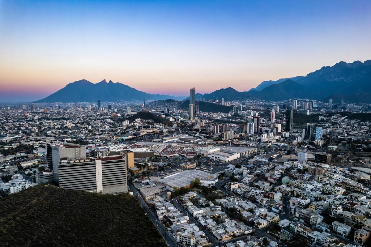 The skyline of Monterrey in Mexico.