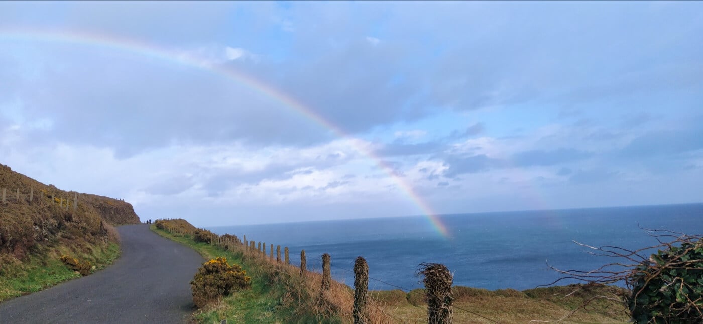 Rainbow on the isle of man trek