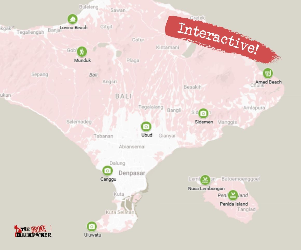 1 Month Travel Itinerary Bali map