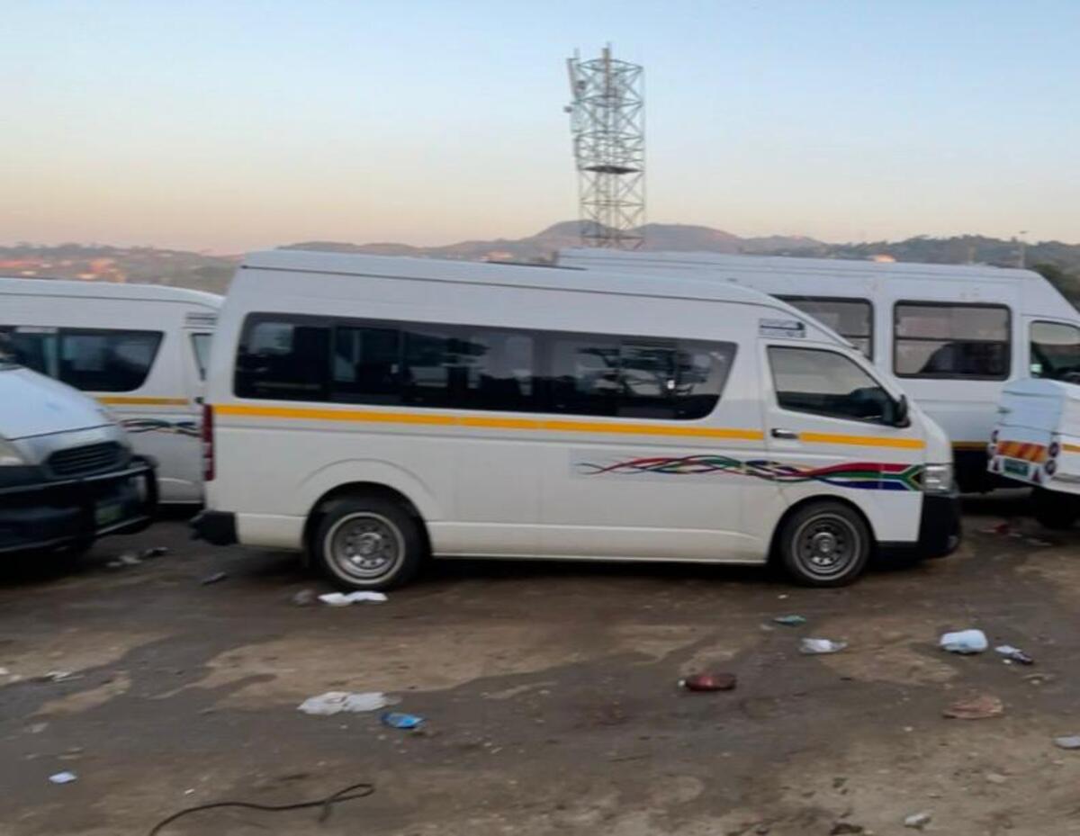 A South African minibus taxi at Manzini Bus Terminal in neighbouring Eswatini.