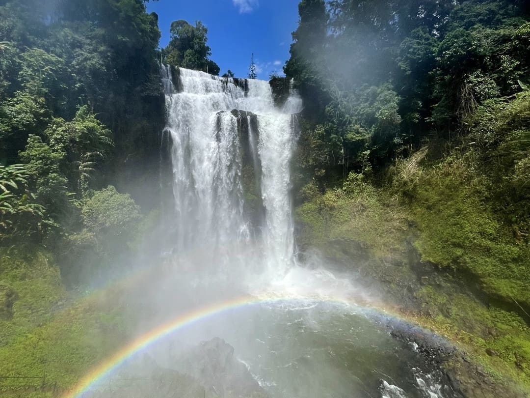 tad gneuang waterfall in pakse, laos