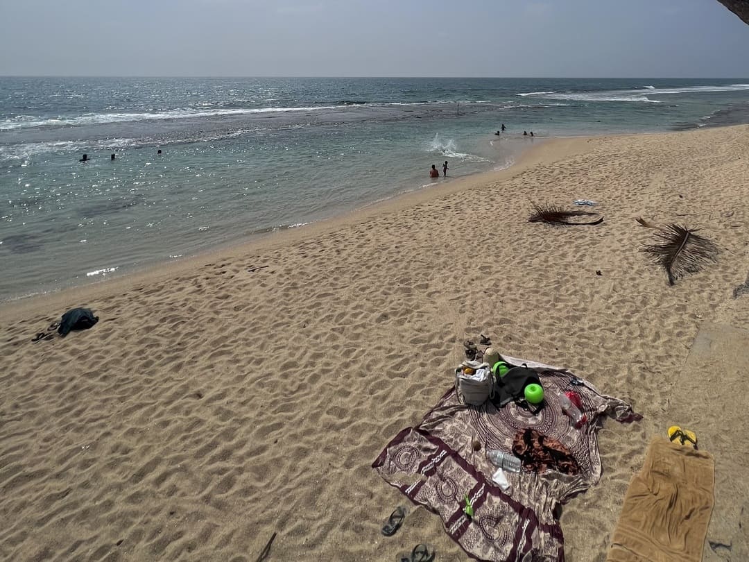 sunbathing on a beach in sri lanka