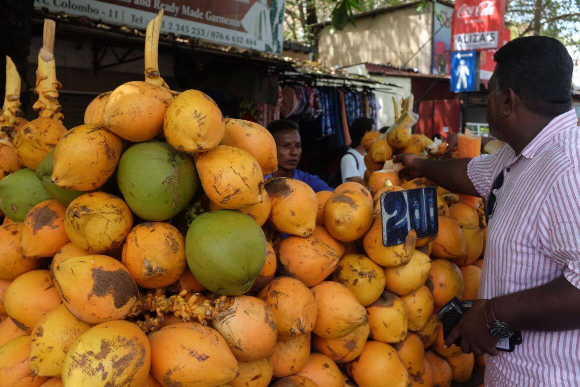 local vendor selling riped coconut