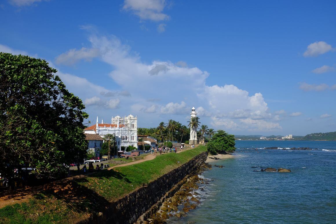 galle fort island with a view of the white lighthouse