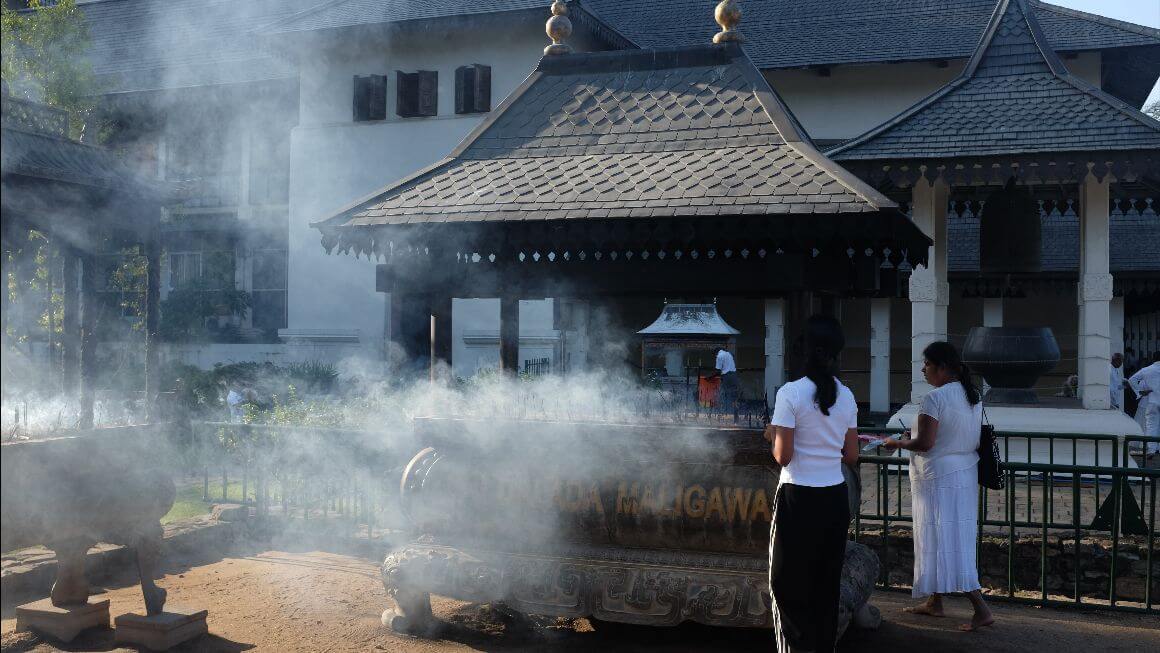 big cart with burning incense