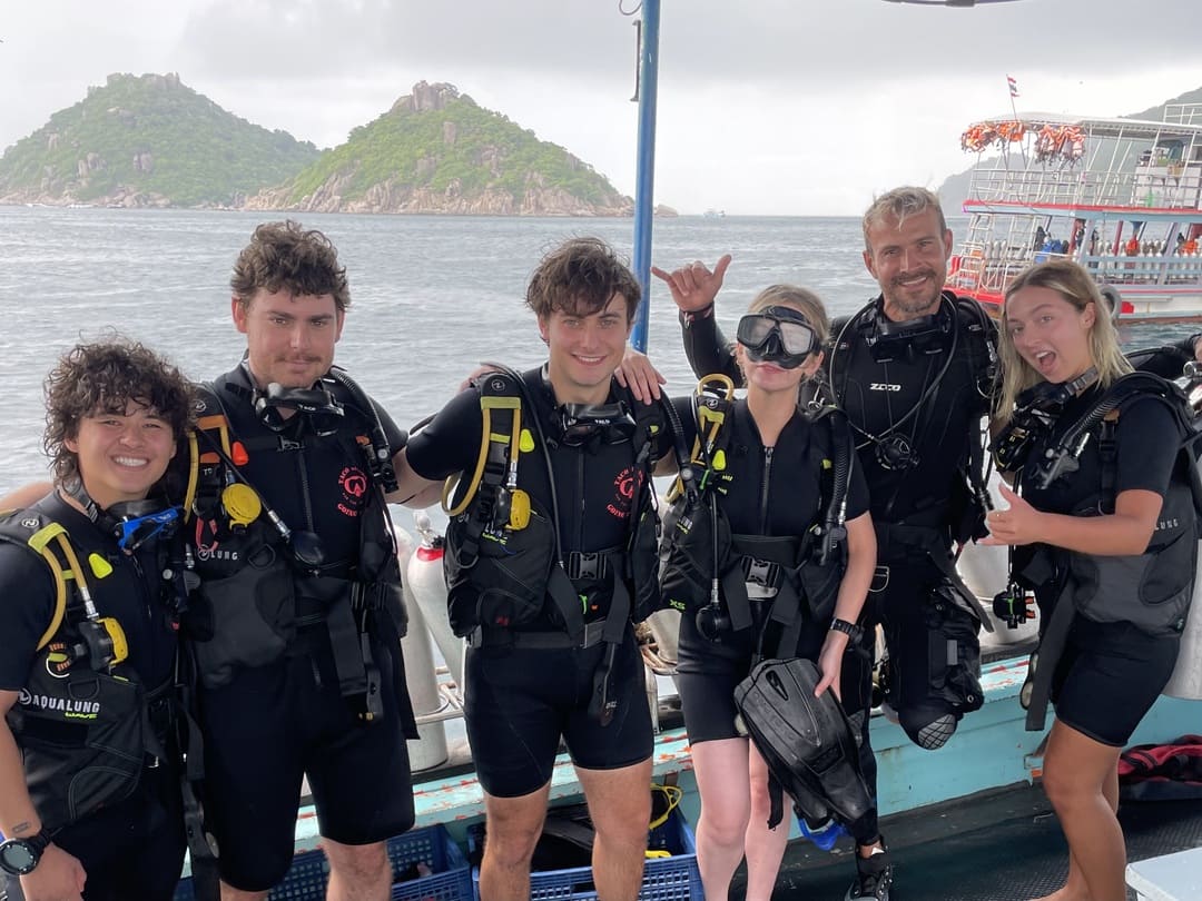 taya's open water group in koh tao, thailand
